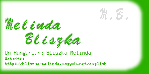 melinda bliszka business card